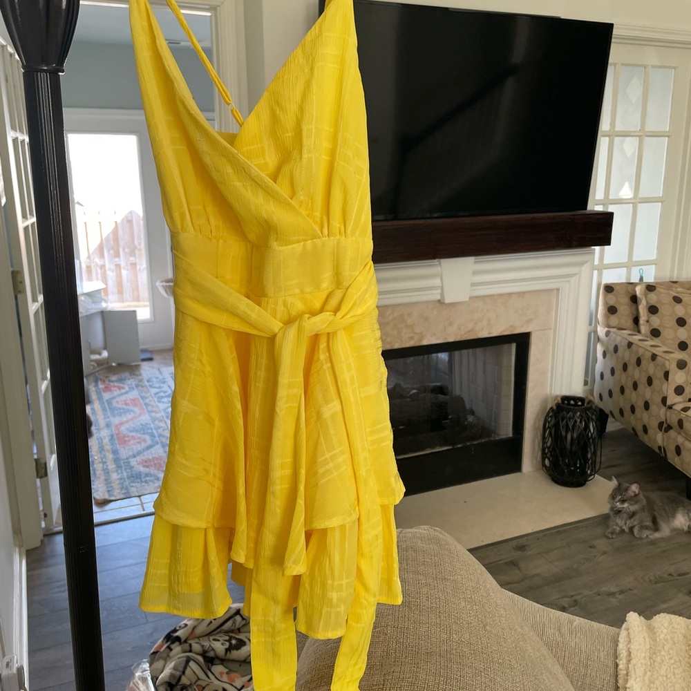 Vibrant Yellow Wrap Dress